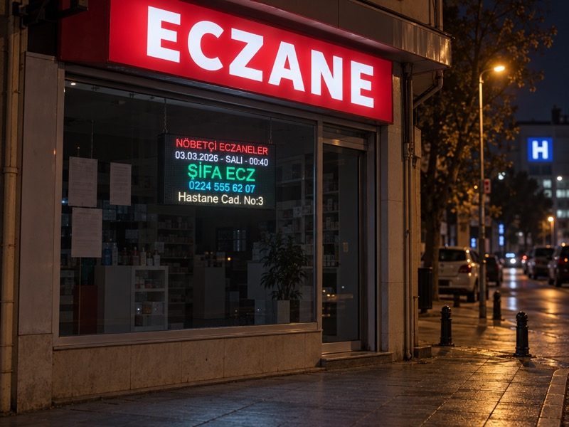 Bursa · by the hospital, past midnight
